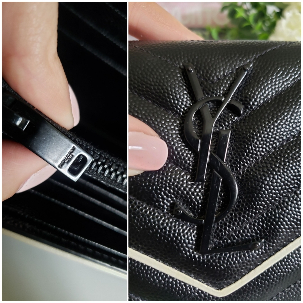 *SOLD* Authentic Pre-owned Yves Saint Laurent Grain De Poudre Envelope Wallet - Picture 10 of 15